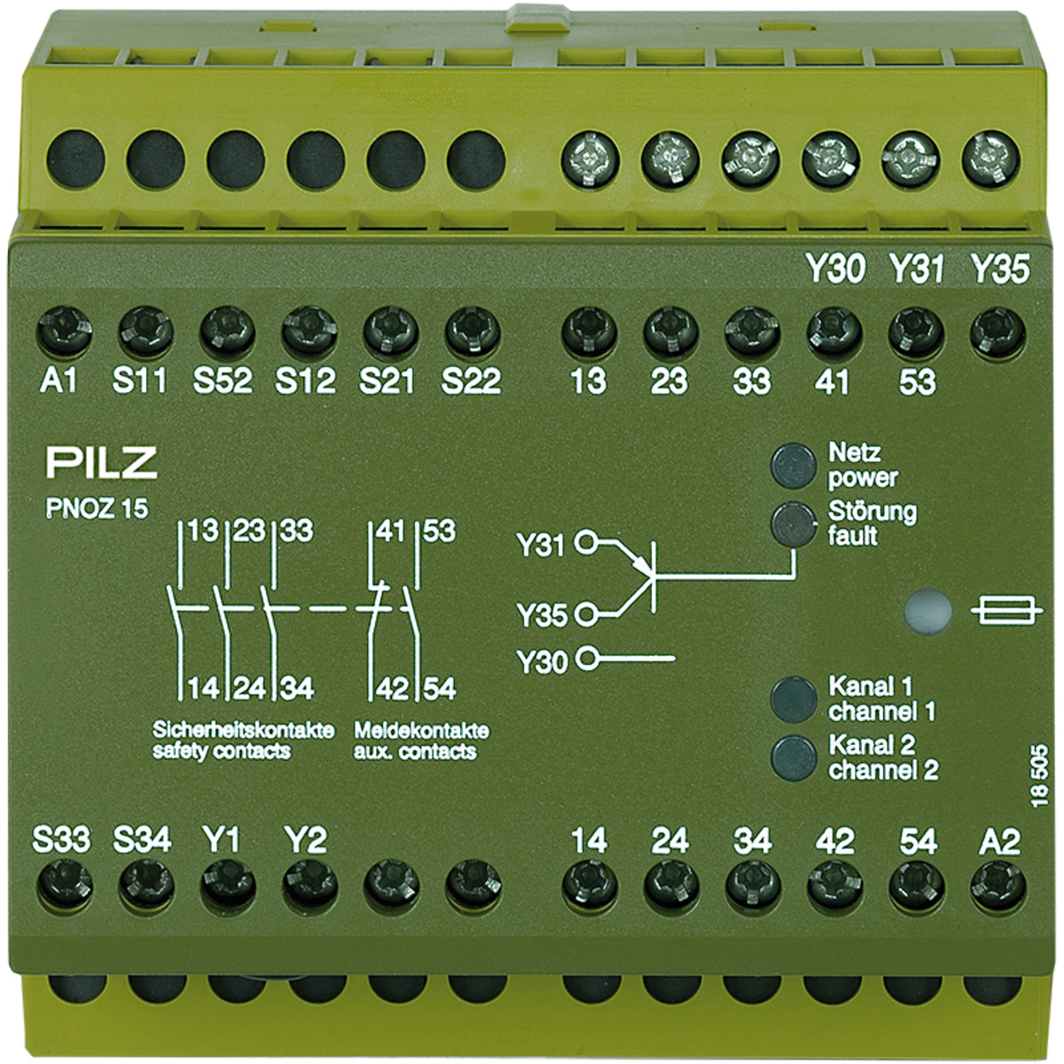 PILZ PNOZ 15 24VDC 3n/o 1n/o 1n/c Schaltgeräte P/N: 774050