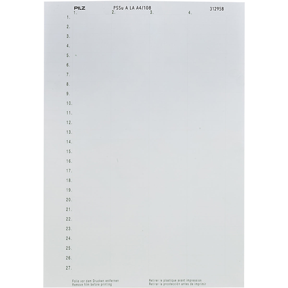 PILZ PSSu A LA0 (10 x 108 pcs.) Steuerungen P/N: 312958