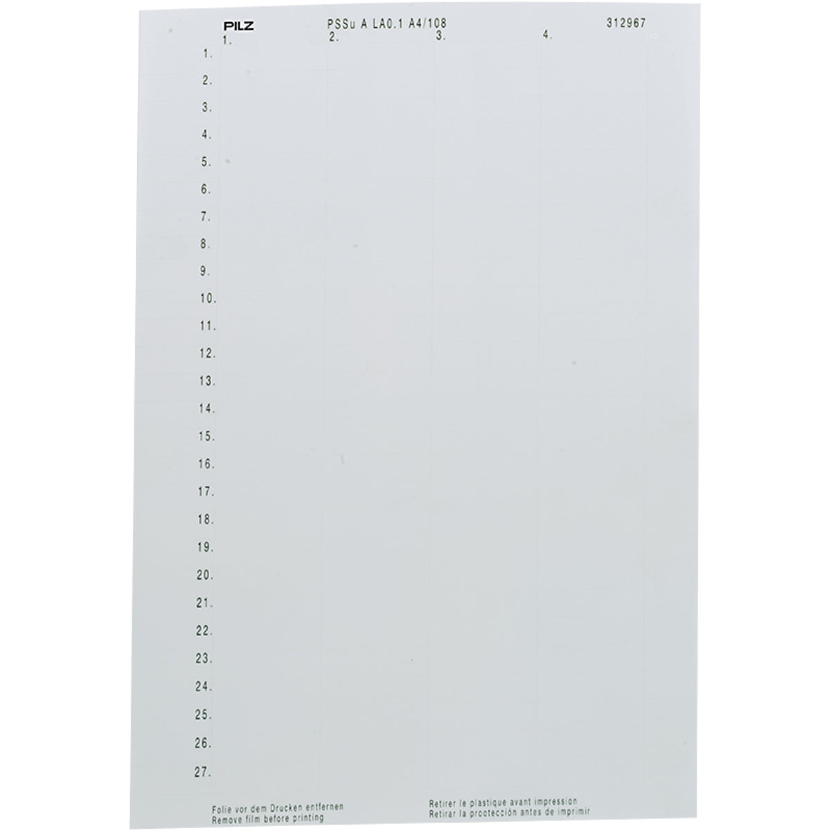 PILZ PSSu A LA0.1 (10 x 108 pcs.) Steuerungen P/N: 312967