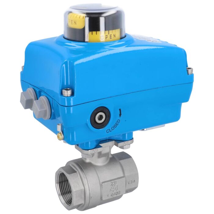 END Armaturen ZU310026-NE054100, Kugelhahn-ZU, 11/4", mit Antrieb-NE05 Ed./PTFE-FKM, 230V 50Hz, Laufzeit 14sek.