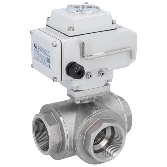 END Armaturen GD311528-LE102100, Kugelhahn-GD, 2", mit Antrieb LE10 Edelst./PTFE-FKM, T-Bohrung, 24V DC,Laufzeit 30sek