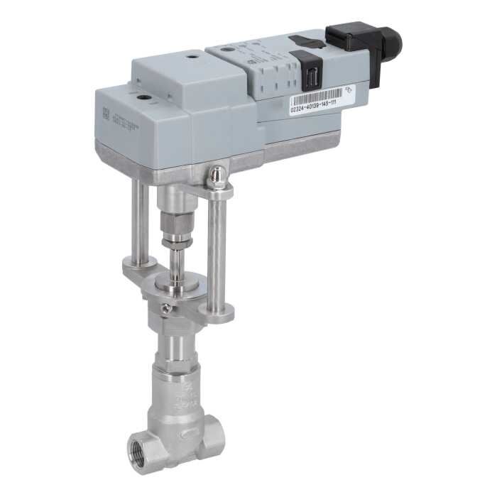 END Armaturen ANBKG300571015/04, Motorregel-Nadelventil, G1/2", 24VAC/DC Edel./Metall-PTFE, Q=600-1600l/h, bei delta p 1bar