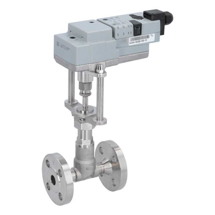 END Armaturen ANBKL300471015/04-FL, Motorregel-Nadelventil, DN15, FL, 24VAC/DC, Edel./Metall-PTFE, Q=300-1300l/h, bei delta p 1bar