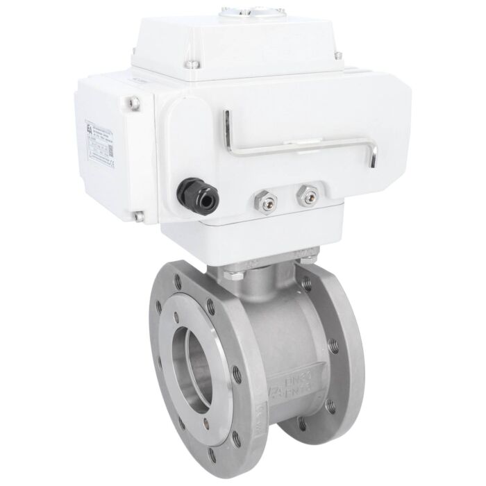 END Armaturen ZK311009-LE152100, Kugelhahn-ZK, DN80, mit Antrieb-LE15 Edel. 1.4408/PTFE-FKM, 24V DC, Laufzeit ca. 40sek.