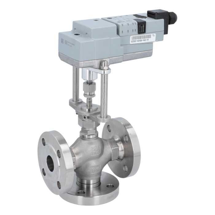 END Armaturen EBKF3D301271025/04-M, 3/2-Motorregelventil, DN25, RK, Flanschgehäuse, M Edel/Metall-PTFE, 24VAC/DC, St-R=Stetige Regelung