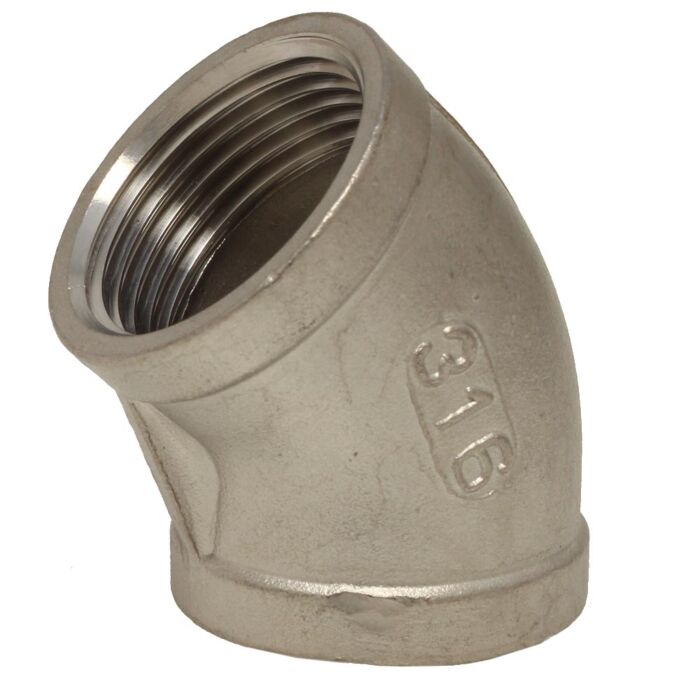 END Armaturen FG2123, Winkel 45° 1/2" (DIN2999) innen/innen Edelstahl 1.4408