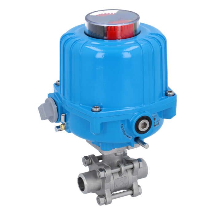 END Armaturen MA310062-NE032100, Kugelhahn-MA, DN15-Anschweißende, mit Antrieb-NE03 Edelstahl/PTFE-FKM, 24V DCLaufzeit 12sek