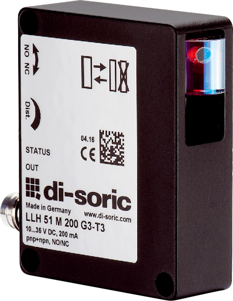 DI-Soric LLH 51 M 200 G3-T3 Retroreflective diffuse sensor with background suppression O-50