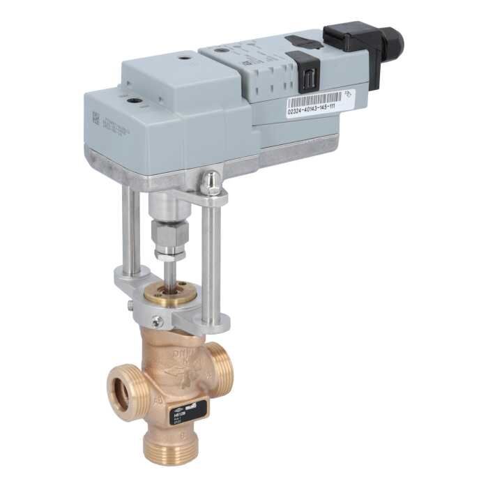 END Armaturen RBKG3D201271020/04, 3-Wege-Motorregelventil, DN20, Außengewinde G11/4" Rg/Metall-EPDM, PN16, 24V AC/DC, Kvs=6,3m³/h