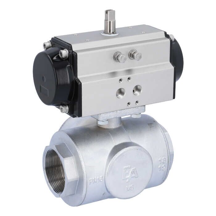 END Armaturen TN111428-OD620652, Kugelhahn-TN, 2", mit Antrieb-OD, DW65 Ms./PTFE-FKM, L-Bohrung, doppeltwirkend