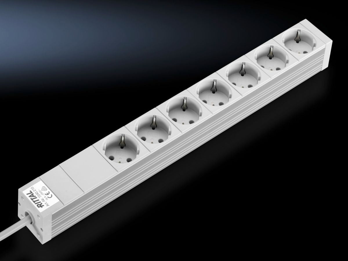 Rittal DK 7240.210, Socket strip in an aluminium duct
