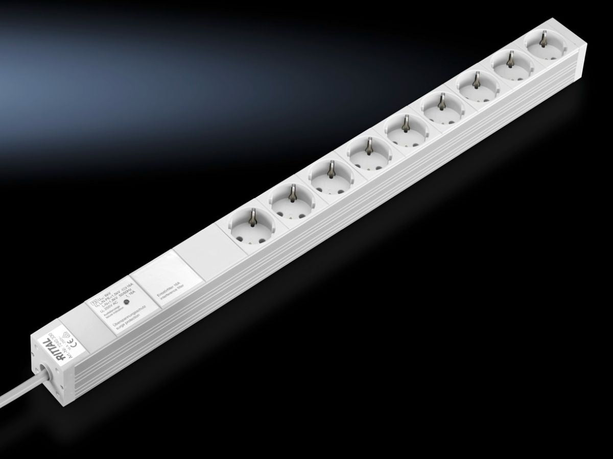 Rittal DK 7240.330, Socket strip in an aluminium duct