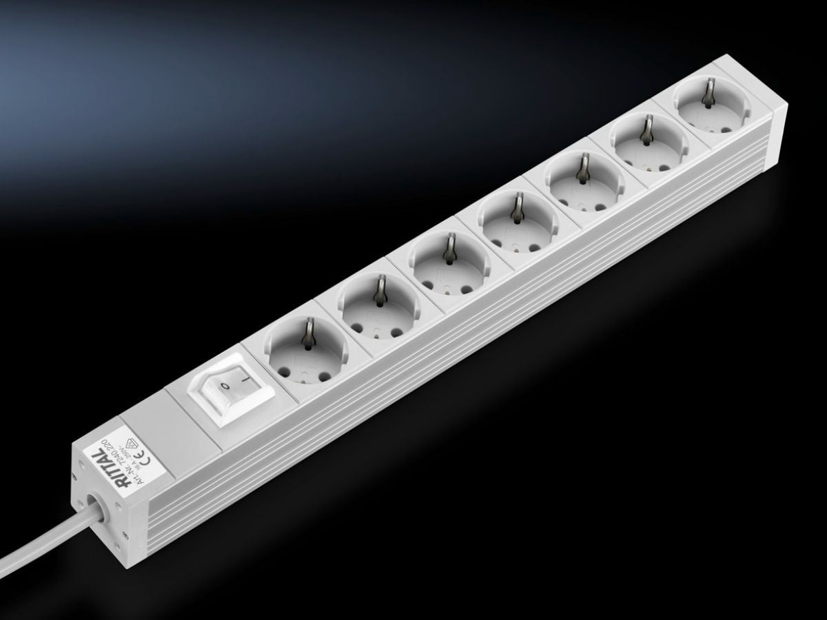 Rittal DK 7240.220, Socket strip in an aluminium duct