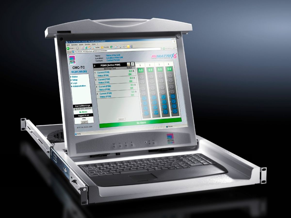 Rittal DK 9055.410, Monitor/keyboard unit with 17" TFT display and VGA/DVI connection