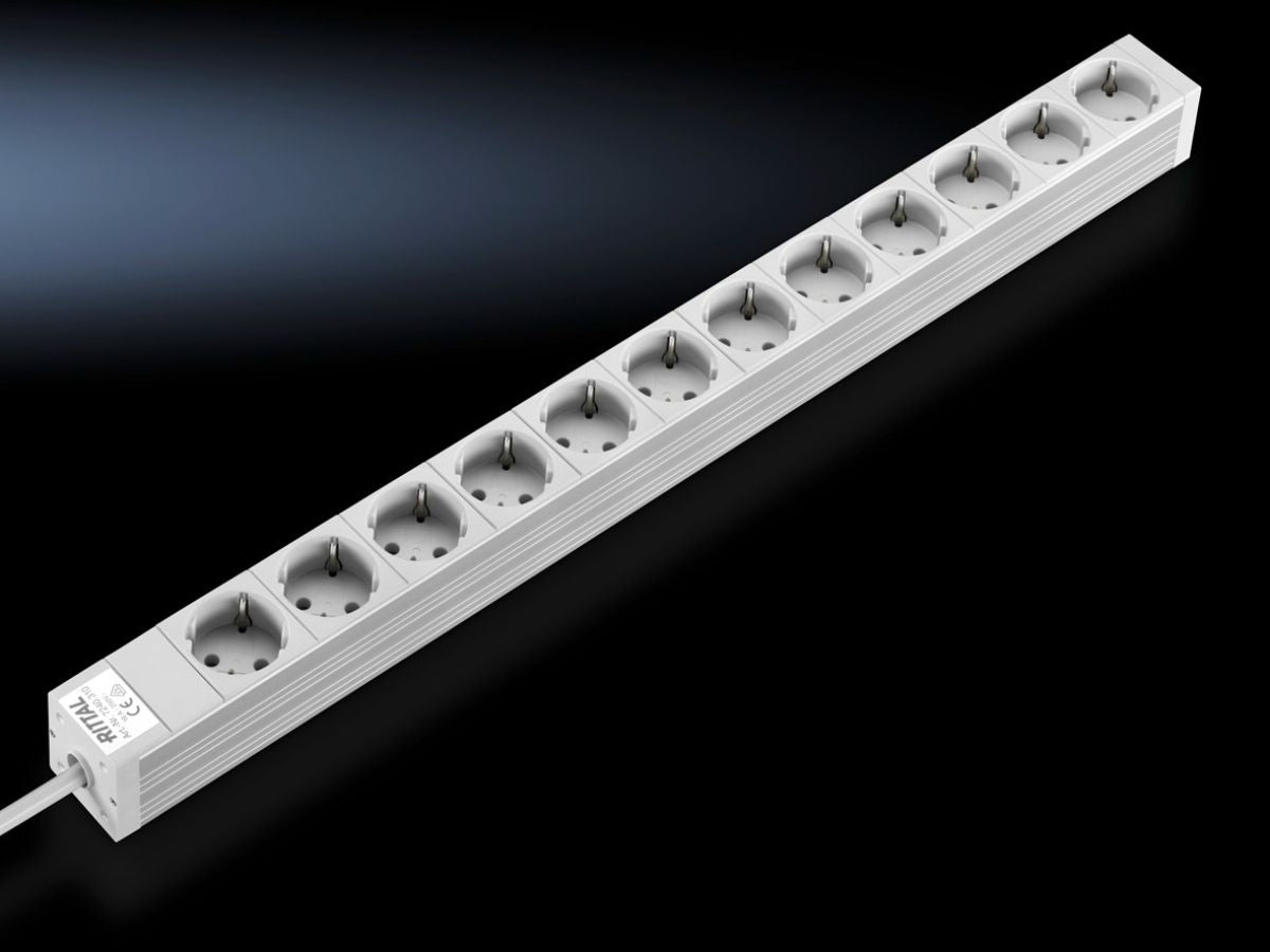 Rittal DK 7240.310, Socket strip in an aluminium duct