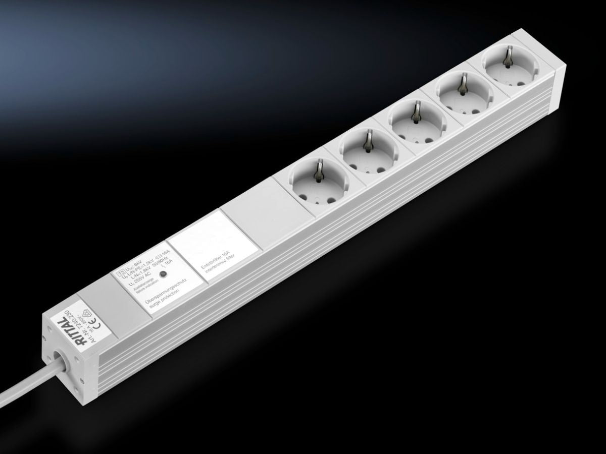 Rittal DK 7240.230, Socket strip in an aluminium duct
