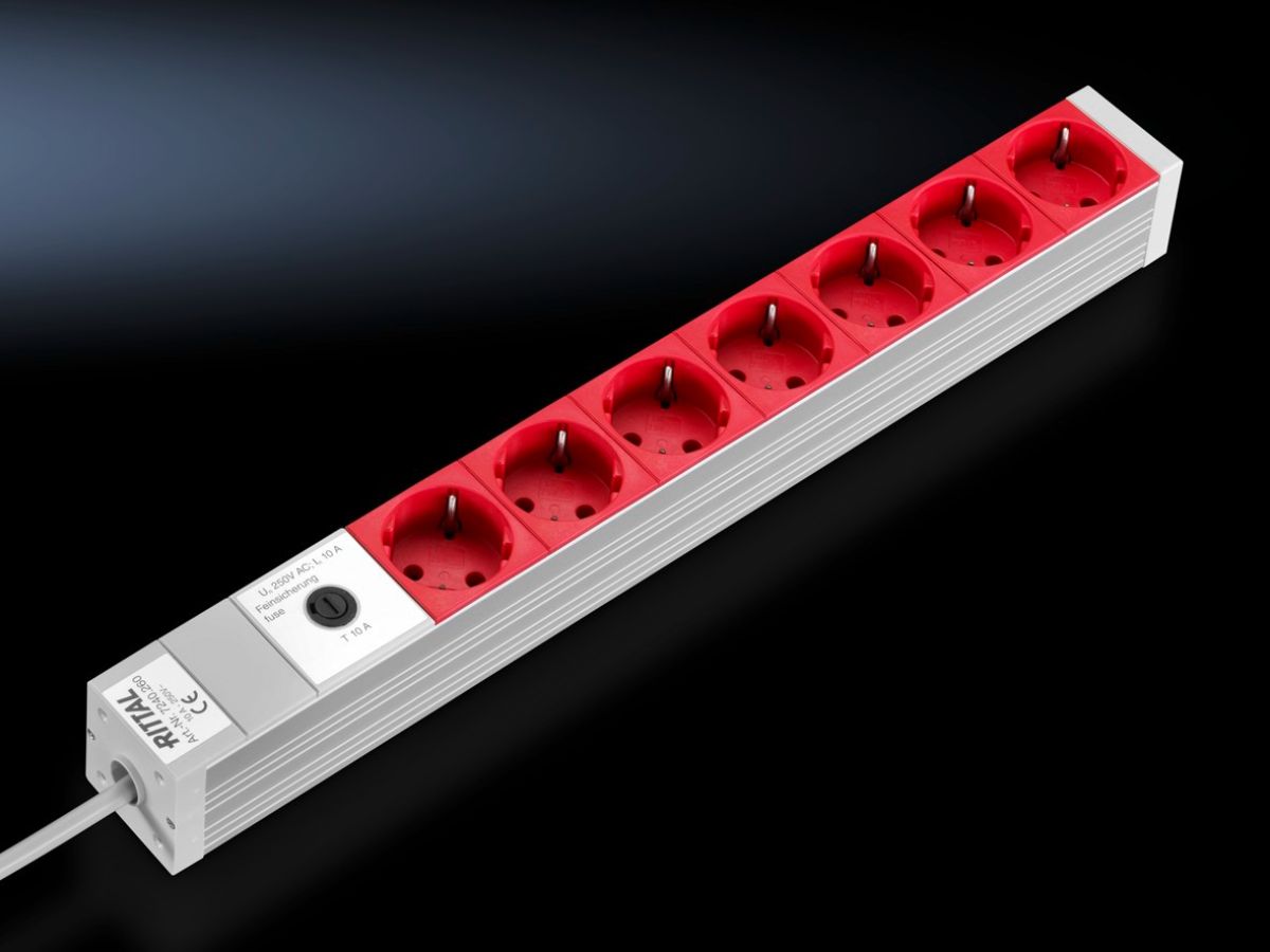 Rittal DK 7240.260, Socket strip in an aluminium duct