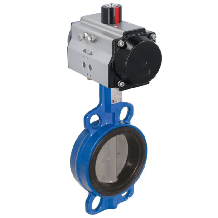 END Armaturen WA554014-OD621402, Absperrklappe-WA, DN250, mit Antrieb-OD, DW140 GGG-40/EPDM/GGG-40, doppeltwirkend