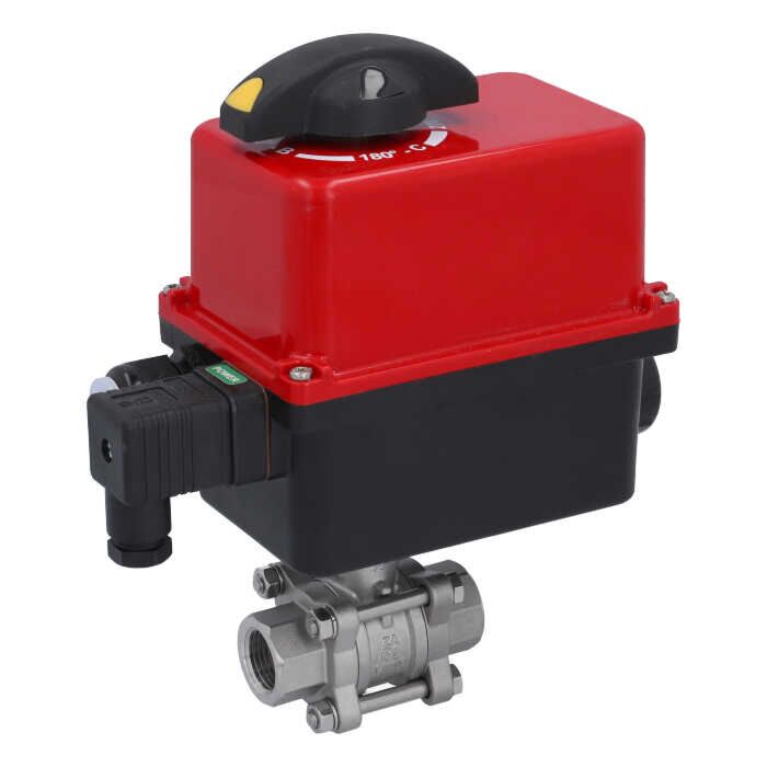 END Armaturen ZA310023-RT201210, Kugelhahn-ZA, 1/2"-Innengewinde, mit Antrieb-RT20 Edelstahl/PTFE-FKM, 24V AC/DC, Laufzeit 7..12 sek.