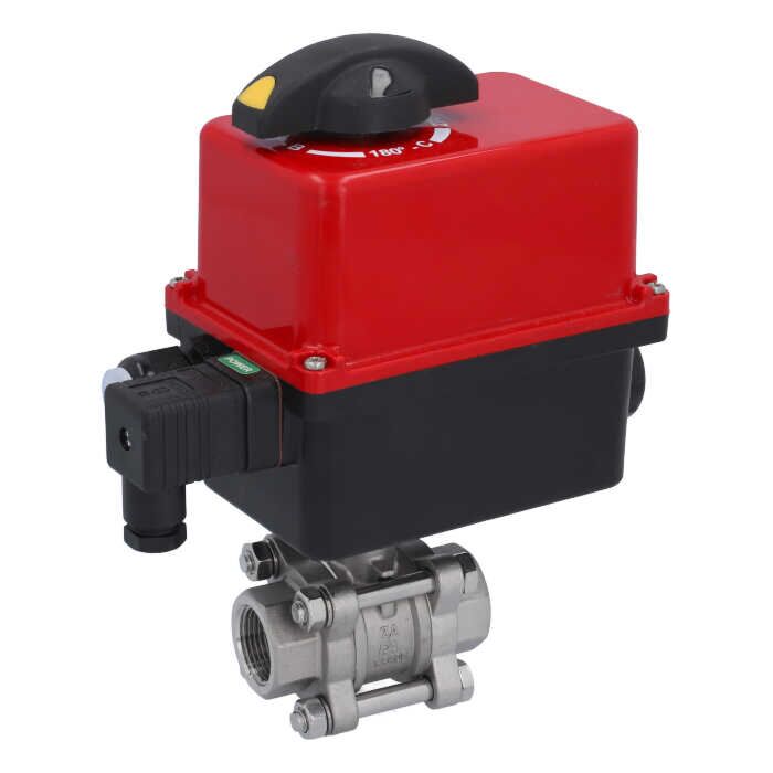 END Armaturen ZA310024-RT201210, Kugelhahn-ZA, 3/4"-Innengewinde, mit Antrieb-RT20 Edelstahl/PTFE-FKM, 24V AC/DC, Laufzeit 7..12 sek.