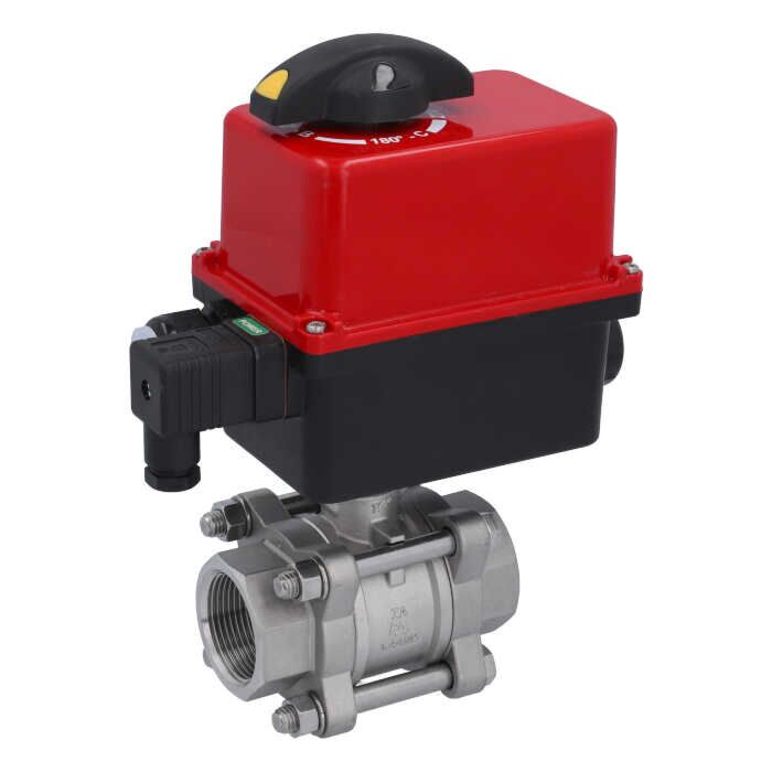 END Armaturen ZA310026-RT201210, Kugelhahn-ZA, 11/4"-Innengewinde, mit Antrieb-RT20 Edelstahl/PTFE-FKM, 24V AC/DC, Laufzeit 7..12 sek.