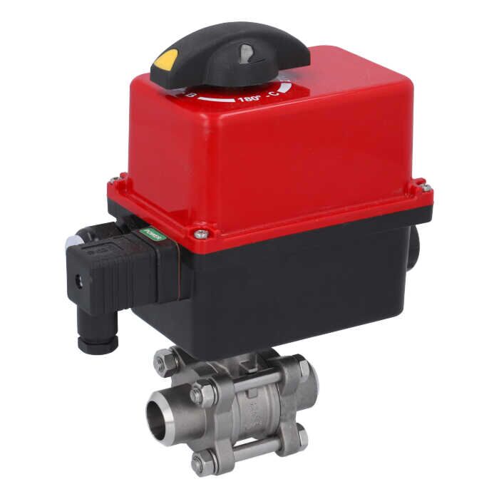 END Armaturen ZA310063-RT201410, Kugelhahn-ZA, DN20-Anschweißende, mit Antrieb-RT20 Edelstahl/PTFE-FKM, 230V 50Hz, Laufzeit 9...13sek.