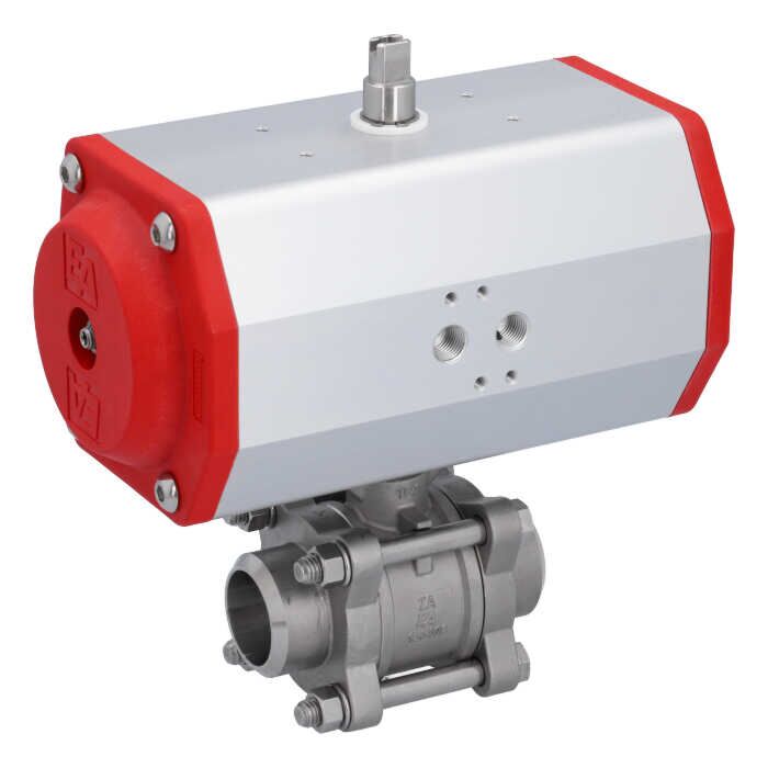 END Armaturen ZA310365-EE620852/AX, Kugelhahn-ZA, DN32, mit Antrieb-EE, EW85, AX Ed/PTFE-FKM, hohlraumarm, federrückstellend