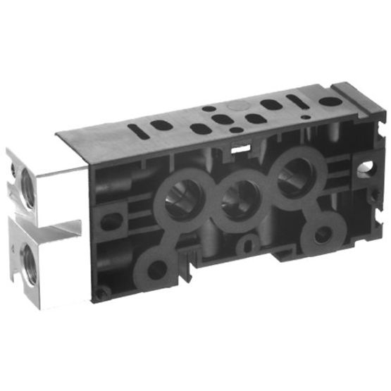 Aventics R412004386, Grundplatte, Anschlüsse 2 und 4 seitlich