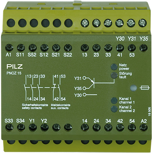 PILZ PNOZ 15 24VDC 3n/o 1n/o 1n/c Schaltgeräte P/N: 774050