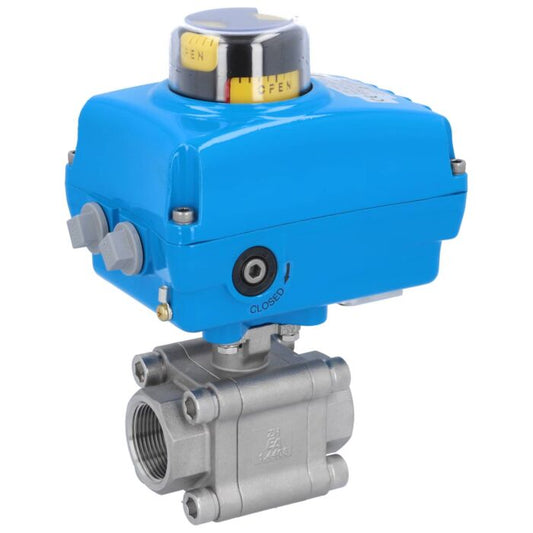 END Armaturen ZH311026-NE054100, Kugelhahn-ZH, 11/4", mit Antrieb-NE05 Edelstahl/PTFE-FKM, 230V 50Hz, Laufzeit 14sek.