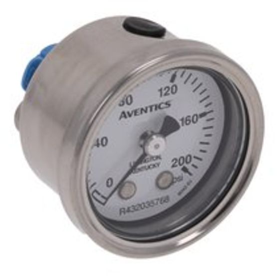 Aventics R432035768, Manometer, GAUGE 1.5 IN 1/8 200 PSI SS