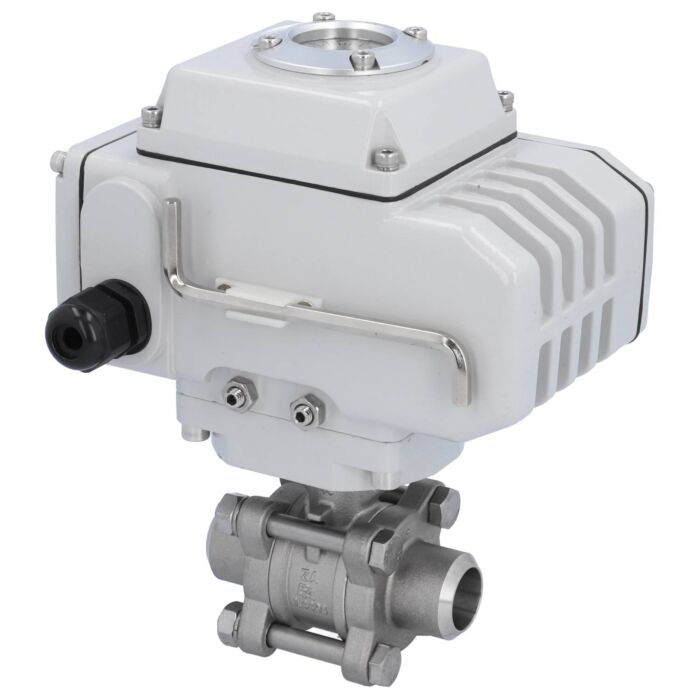 END Armaturen ZA310363-LE052100, Kugelhahn-ZA, DN20-Anschweißende, mit Antrieb-LE05 Edelstahl/PTFE-FKM, 24V DC, Laufzeit ca. 20sek.