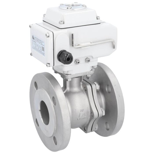 END Armaturen ZP311007-LE052100, Kugelhahn-ZP, DN50, mit Antrieb LE05, 24V DC Edelstahl 1.4408, PTFE-FKM, Laufzeit ca. 20sek.