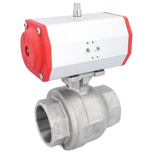 END Armaturen ZU310030-ED620852, Kugelhahn ZU 3", mit Antrieb ED, DW85 Edelstahl/PTFE-FKM, doppeltwirkend