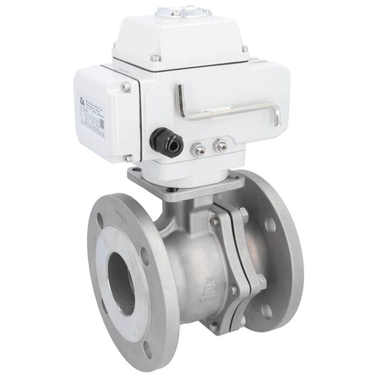 END Armaturen ZP311008-LE102100, Kugelhahn-ZP, DN65, mit Antrieb LE10, 24V DC Edelstahl 1.4408, PTFE-FKM, Laufzeit ca. 30sek.