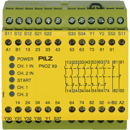 PILZ PNOZ X9 200-230VAC 24VDC 7n/o 2n/c 2so Schaltgeräte P/N: 774606
