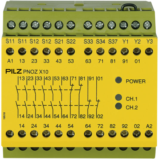 PILZ PNOZ X10 24VDC 6n/o 4n/c 3LED Schaltgeräte P/N: 774709