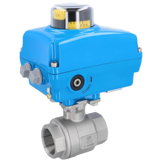 END Armaturen ZU310027-NE054100, Kugelhahn-ZU, 11/2", mit Antrieb-NE05 Ed./PTFE-FKM, 230V 50Hz, Laufzeit 14sek.