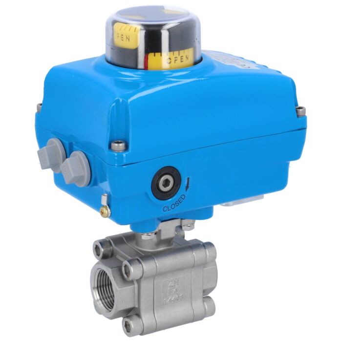 END Armaturen ZH311025-NE054100, Kugelhahn-ZH, 1", mit Antrieb-NE05 Edelstahl/PTFE-FKM, 230V 50Hz, Laufzeit 14sek.