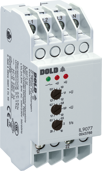 Dold IL9077.12/010 3/N AC480/277V ,1-20S, Over- and undervoltage relay, sku: 0056560