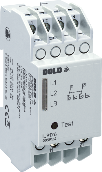 Dold IL9176.12 3AC50/60HZ 110/63,5V, Undervoltage Relay, 3-Phase With Test Key, sku: 0059969