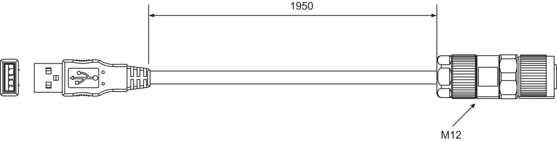 DI-Soric ID-K-M12/U-2, Connecting cableen, P\n: 213398