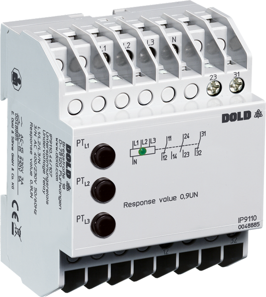 Dold IP9110.44/107 3/N AC400/230V 0,9UN, Undervoltage relay, sku: 0048885