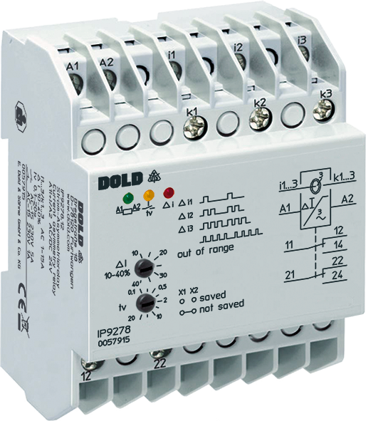 Dold IP9278.12 AC/DC24V AC1-15A 0,1-20S, Current Asymmetry Relay, sku: 0057915