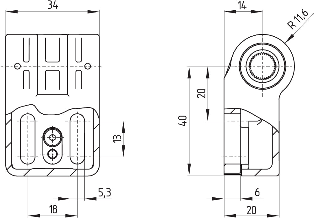 Schmersal AH 521 Sicherheitsschalter für drehbare Schutzeinrichtungen, sku: 101138413