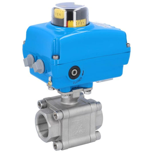 END Armaturen ZH311027-NE052100, Kugelhahn-ZH, 11/2", mit Antrieb-NE05 Edelstahl/PTFE-FKM, 24V DC, Laufzeit ca. 10sek.