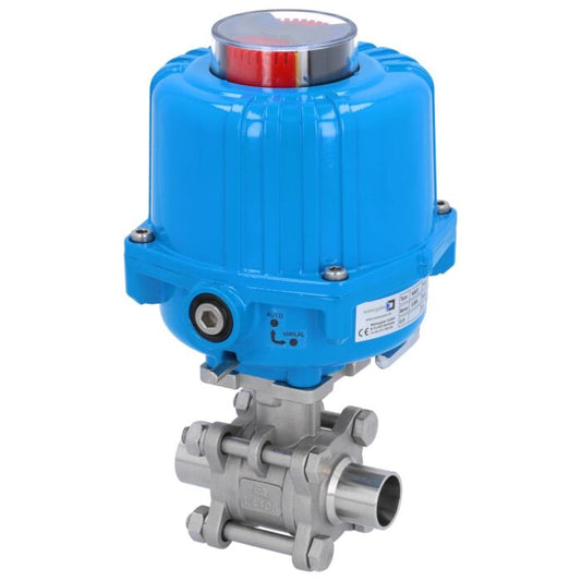 END Armaturen MA311063/M-NE034100, Kugelhahn-MA, DN20-Anschweißende, mit Antrieb-NE03 Edelstahl/PTFE-FKM, 230V 50Hz, Laufzeit 12sek.