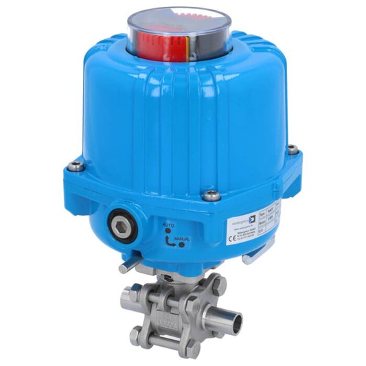 END Armaturen MA311061/M-NE034100, Kugelhahn-MA, DN10-Anschweißende, mit Antrieb-NE03 Edelstahl/PTFE-FKM, 230V 50Hz, Laufzeit 12sek.