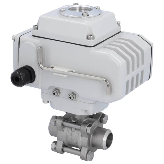 END Armaturen ZA310363-LE054100, Kugelhahn-ZA, DN20-Anschweißende, mit Antrieb-LE05 Edelstahl/PTFE-FKM, 230V AC, Laufzeit ca. 20sek.