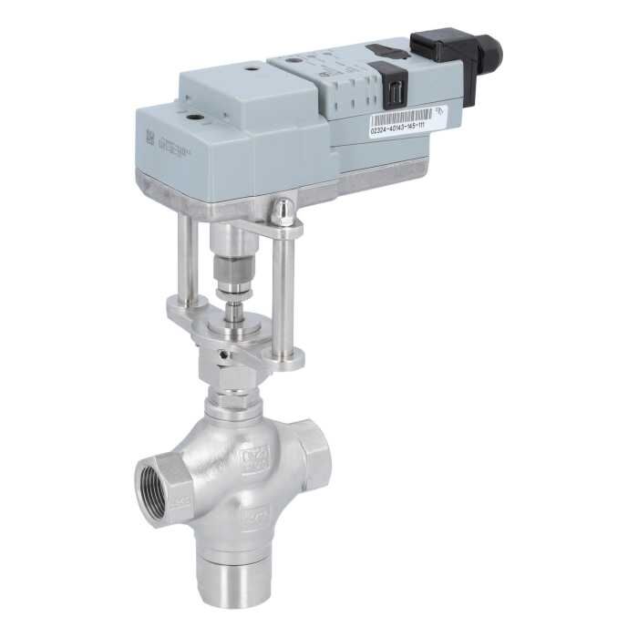 END Armaturen EBKG3D301271415/04-M, 3/2-Wege-Motorregelventil, G1/2", RK, M Edel./Metall-PTFE, 24VAC/DC, St-R=Stetige Regelung